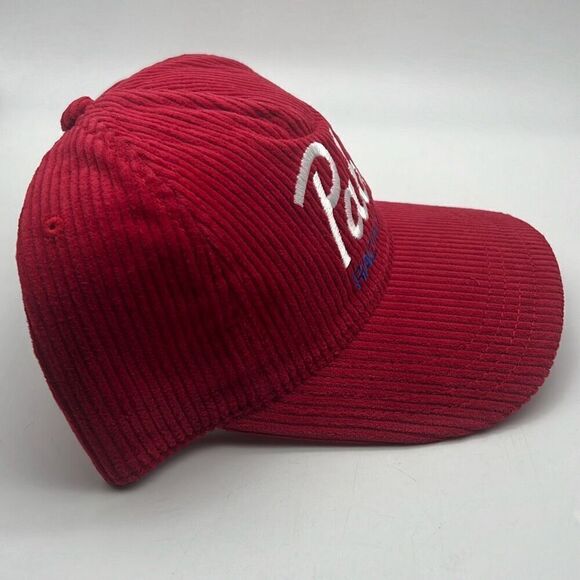 Pabst Blue Ribbon PBR Racing Team‎ Red Corduroy Snapback Adjustable Hat Cap NWT - Picture 2 of 6